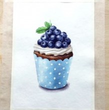 【蛋糕美食水彩】精致的蓝莓蛋糕水彩画手绘视频教程 蛋糕的水彩画法