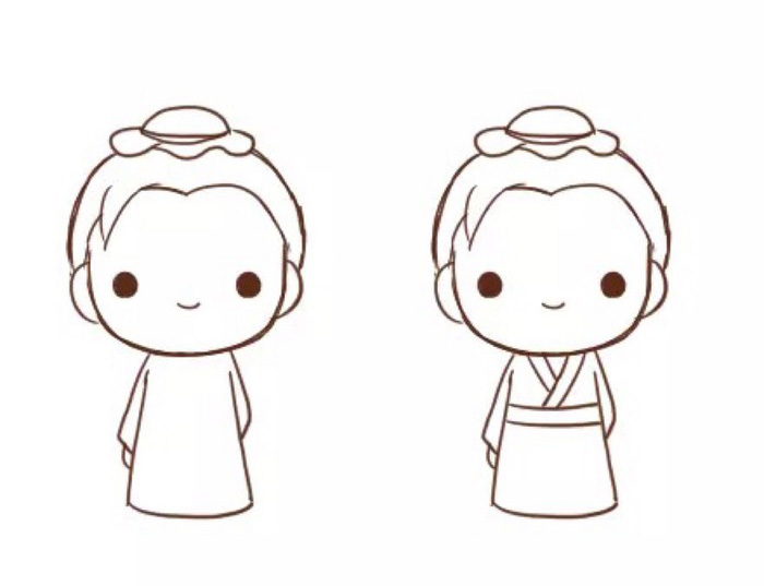 古代服装男生卡通画 牛郎卡通小人简笔画画法手绘教程