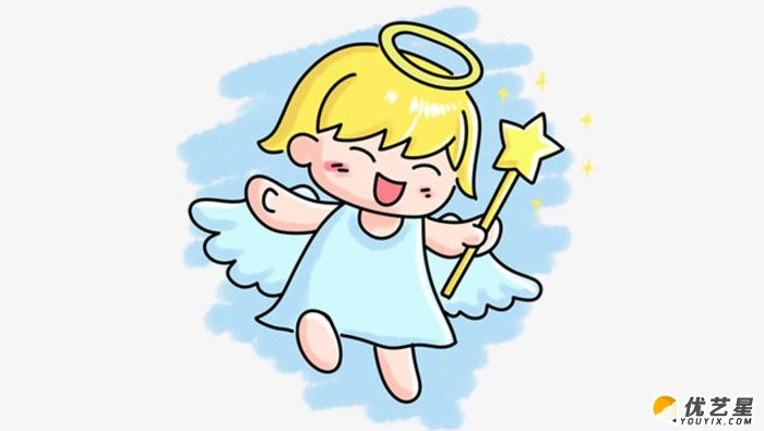 快乐的小天使怎么画 天使卡通画 天使简笔画画法 天使绘画教程